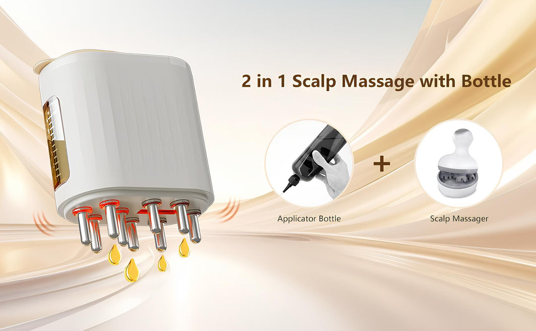 Advanced Applicator & Scalp Care Massager with Red Light Therapy