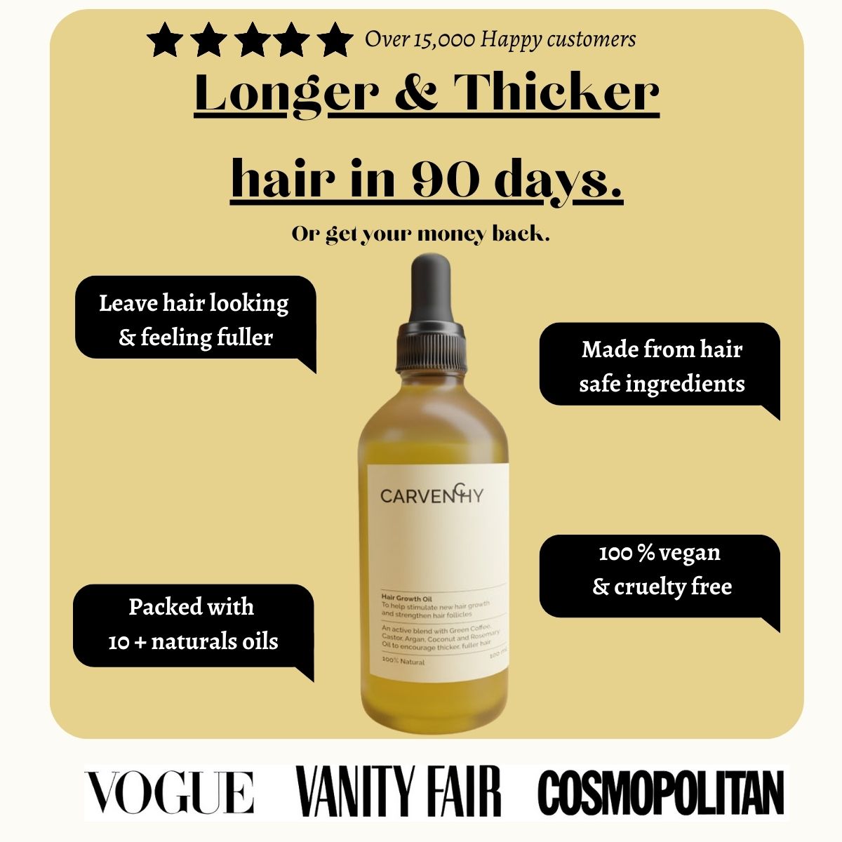 (Limited Offer) Carvenchy Veganic Natural Hair Growth Oil